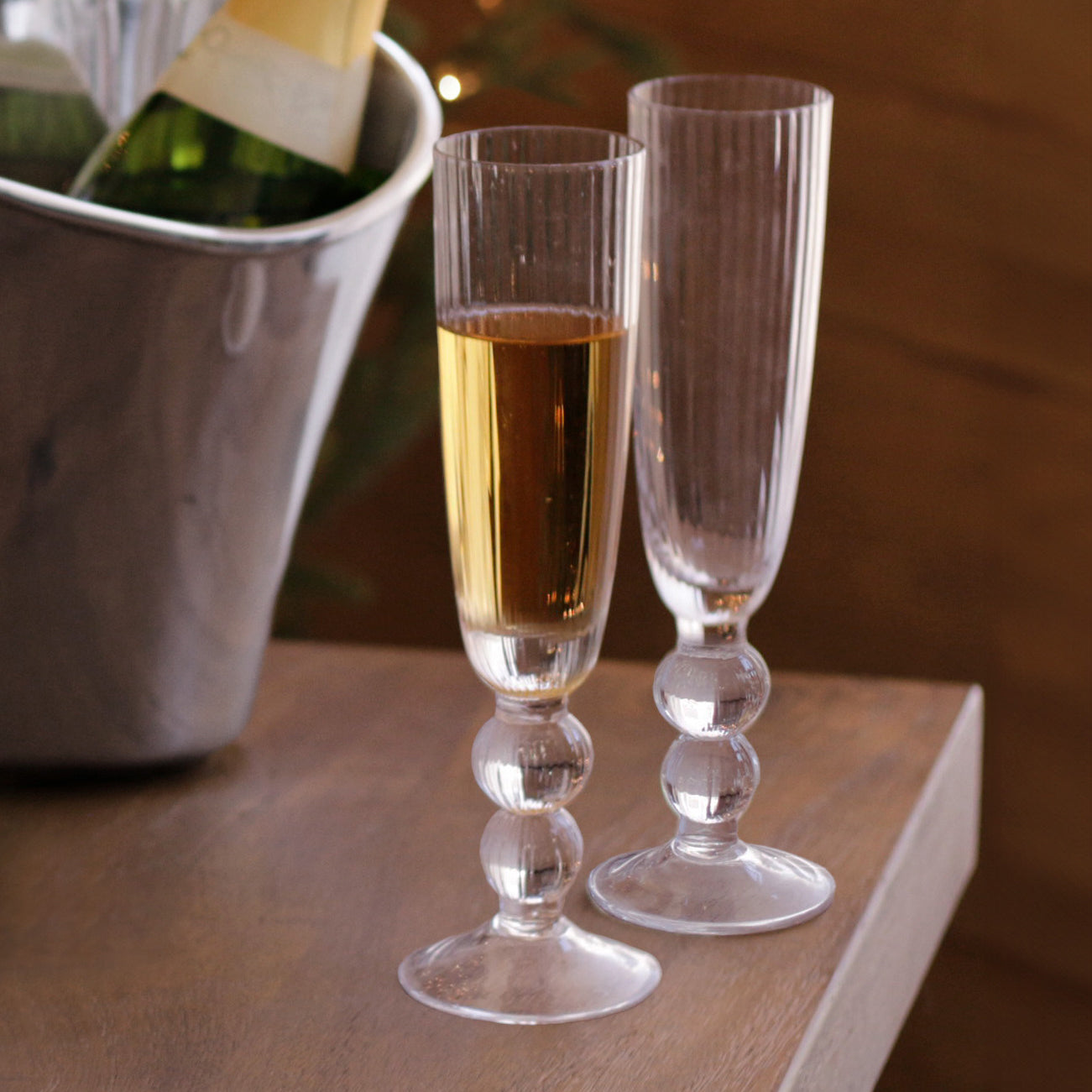 2208_092602e3-7053-427d-b4c7-951f1171f05b GLASS Venice Champagne Flute Set of 4 (Clear) 6 fl oz - Image 1