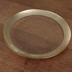 FINAL SALE - GLASS New Orleans Large Round Platter |Charger with Foil Leafing Rim (Clear & Gold) - Image 3