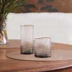 GLASS Croc Double Old Fashioned with Gold Rim Set of 4 (Smoke Grey) 14 fl oz - Image 7