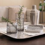 GLASS Croc Highball with Gold Rim Set of 4 (Smoke Grey) 16 fl oz - Image 7