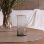 GLASS Croc Highball with Gold Rim Set of 4 (Smoke Grey) 16 fl oz - Image 8