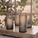 GLASS Croc Highball with Gold Rim Set of 4 (Smoke Grey) 16 fl oz - Image 5