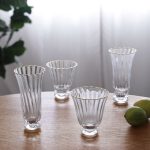 GLASS Audrey Stemless All Purpose Glass with Gold Rim Set of 4 (Clear and Gold) 8 fl oz