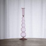 FINAL SALE - GLASS Cambridge Olivia 12" Candlestick Holder Set of 2 (Light Pink)