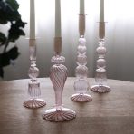 FINAL SALE - GLASS Cambridge Olivia 12" Candlestick Holder Set of 2 (Light Pink) - Image 3