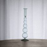 GLASS Cambridge Olivia 12" Candlestick Holder Set of 2 (Light Green)