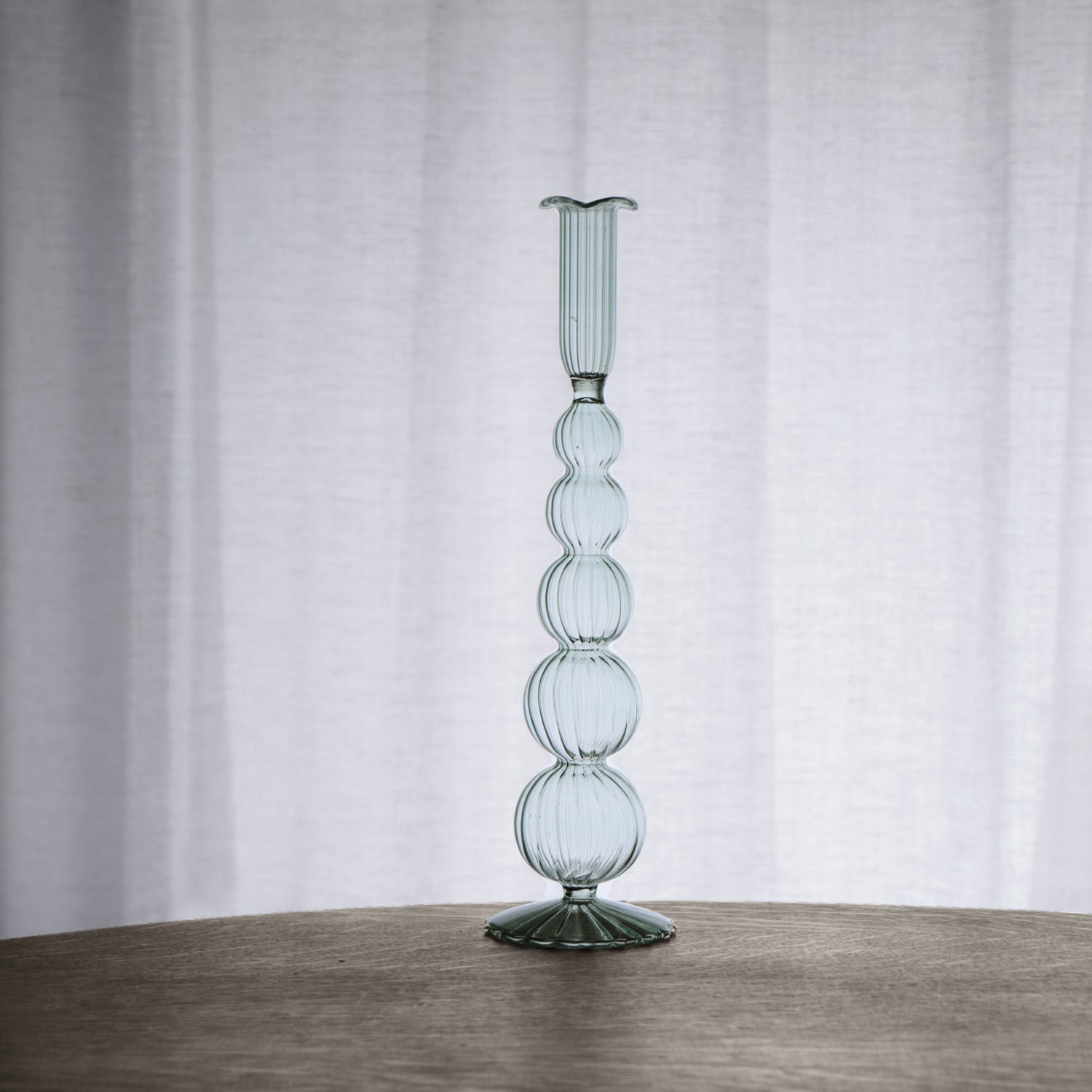2312 GLASS Cambridge Olivia 12" Candlestick Holder Set of 2 (Light Green) - Image 1