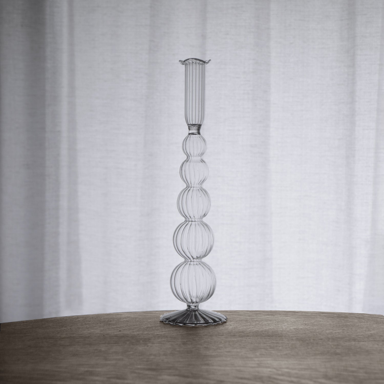 2313 GLASS Cambridge Olivia 12" Candlestick Holder Set of 2 (Clear) - Image 1