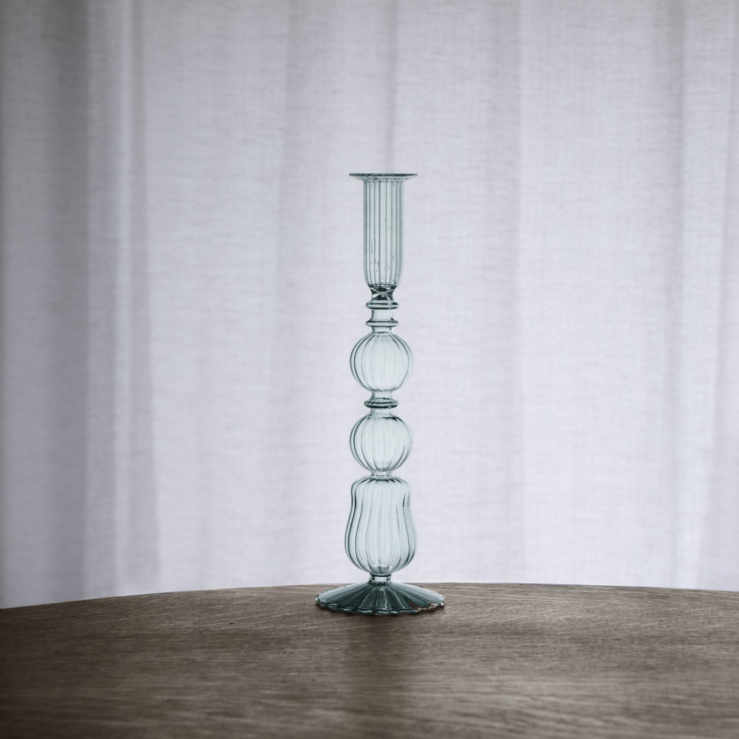 2315 GLASS Cambridge Emma 10.5" Candlestick Holder Set of 2 (Light Green) - Image 1