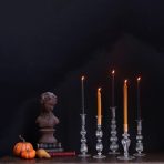 GLASS Cambridge Emma 10.5" Candlestick Holder Set of 2 Clear - Image 4