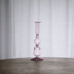 FINAL SALE - GLASS Cambridge Sophia 9" Candlestick Holder Set of 2 (Light Pink)