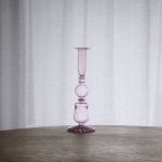 FINAL SALE - GLASS Cambridge Sophia 9" Candlestick Holder Set of 2 (Light Pink)