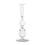 GLASS Cambridge Sophia 9" Candlestick Holder Set of 2 (Clear) - Image 2