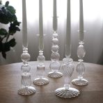 GLASS Cambridge Sophia 9" Candlestick Holder Set of 2 (Clear) - Image 3