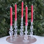 GLASS Cambridge Sophia 9" Candlestick Holder Set of 2 (Clear) - Image 4