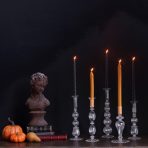 GLASS Cambridge Sophia 9" Candlestick Holder Set of 2 (Clear) - Image 7