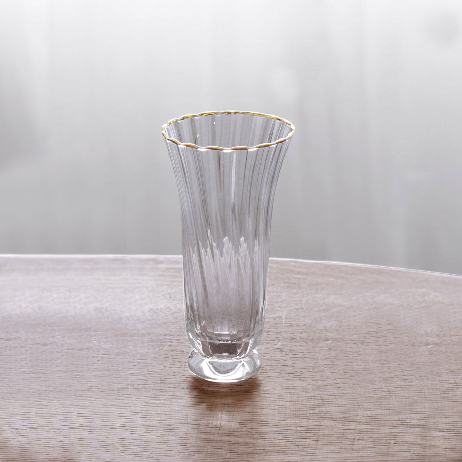 2332 GLASS Audrey Stemless Flute with Gold Rim Set of 4 (Clear and Gold) 10 fl oz - Image 1