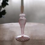 FINAL SALE - GLASS Cambridge Ava 10" Candlestick Holder Set of 2 (Light Pink)