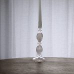 FINAL SALE - GLASS Cambridge Beryl 10" Candlestick Holder Set of 2 (Clear)