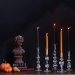 FINAL SALE - GLASS Cambridge Beryl 10" Candlestick Holder Set of 2 (Clear) - Image 4
