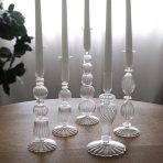 GLASS Cambridge Daphne 8.5" Candlestick Holder Set of 2 (Clear) - Image 4