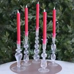 GLASS Cambridge Daphne 8.5" Candlestick Holder Set of 2 (Clear) - Image 5