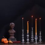GLASS Cambridge Daphne 8.5" Candlestick Holder Set of 2 (Clear) - Image 7
