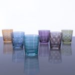 FINAL SALE - GLASS Carved Double Old Fashioned Set of 6 (Multi)