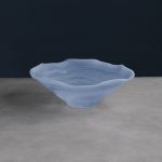 FINAL SALE - GLASS Alabaster Wave Large Bowl (Clear and Blue)