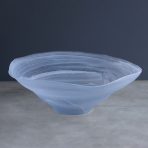 FINAL SALE - GLASS Alabaster Wave Extra Large Bowl (Clear and Blue)