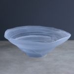 FINAL SALE - GLASS Alabaster Wave Extra Large Bowl (Clear and Blue)