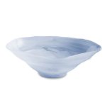 FINAL SALE - GLASS Alabaster Wave Extra Large Bowl (Clear and Blue) - Image 2