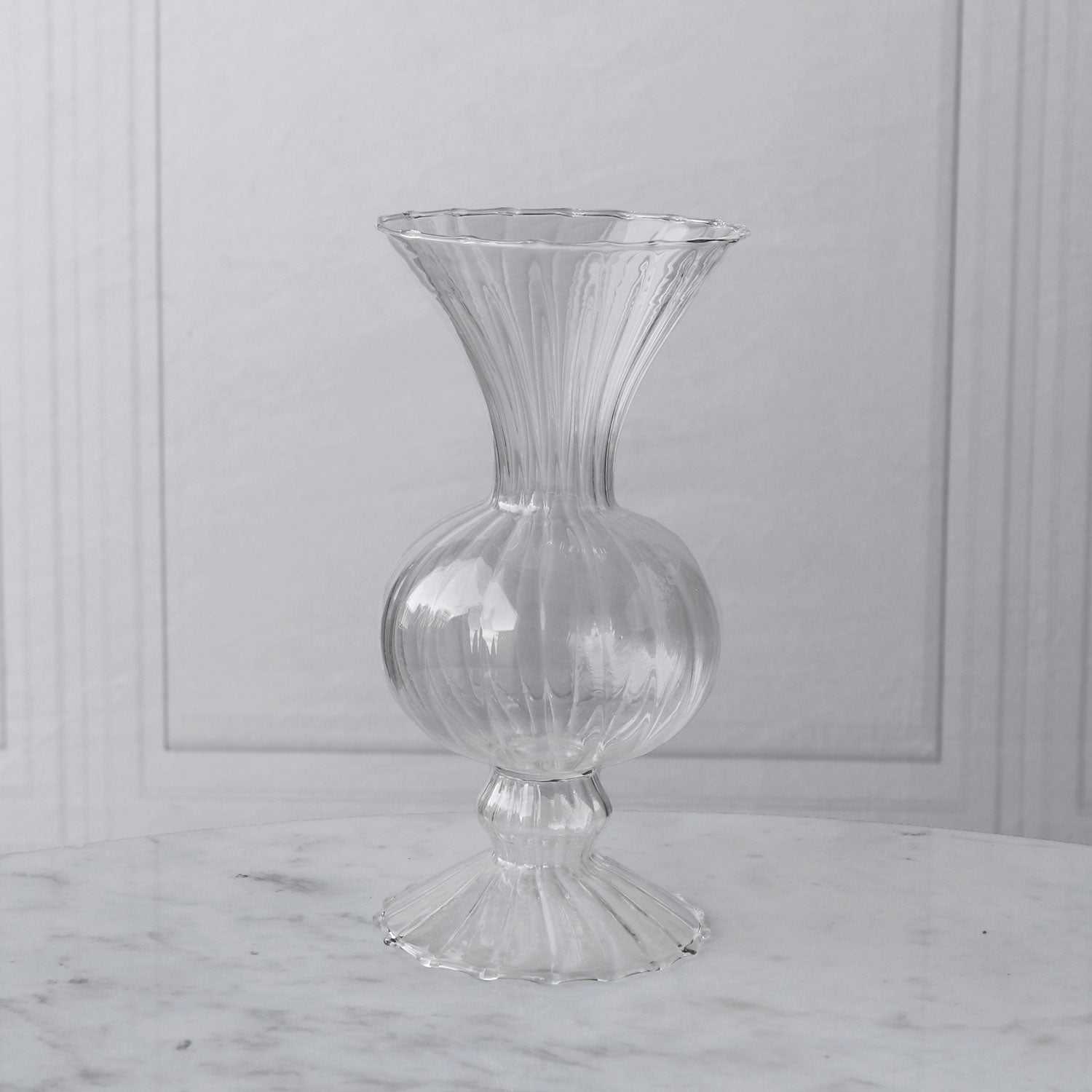 2388 GLASS Cambridge Flora Flower Vase Set of 2 (Clear) - Image 1