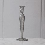 FINAL SALE - GLASS Cambridge Vienna Large Candlestick Holder Set of 2 (Light Gray)