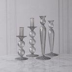 FINAL SALE - GLASS Cambridge Vienna Large Candlestick Holder Set of 2 (Light Gray) - Image 3
