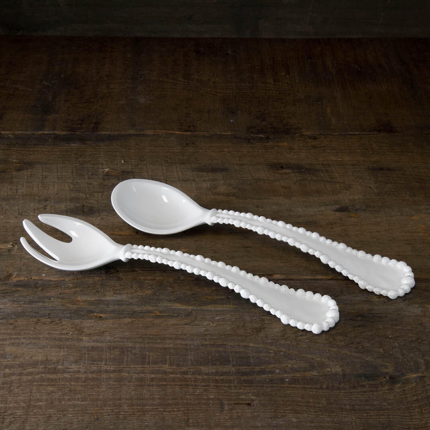 2427 VIDA Alegria Large Salad Servers (White) - Image 1