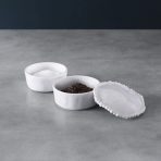 FINAL SALE - VIDA Alegria Stackable Salt-Pepper Cellar with Lid (White)