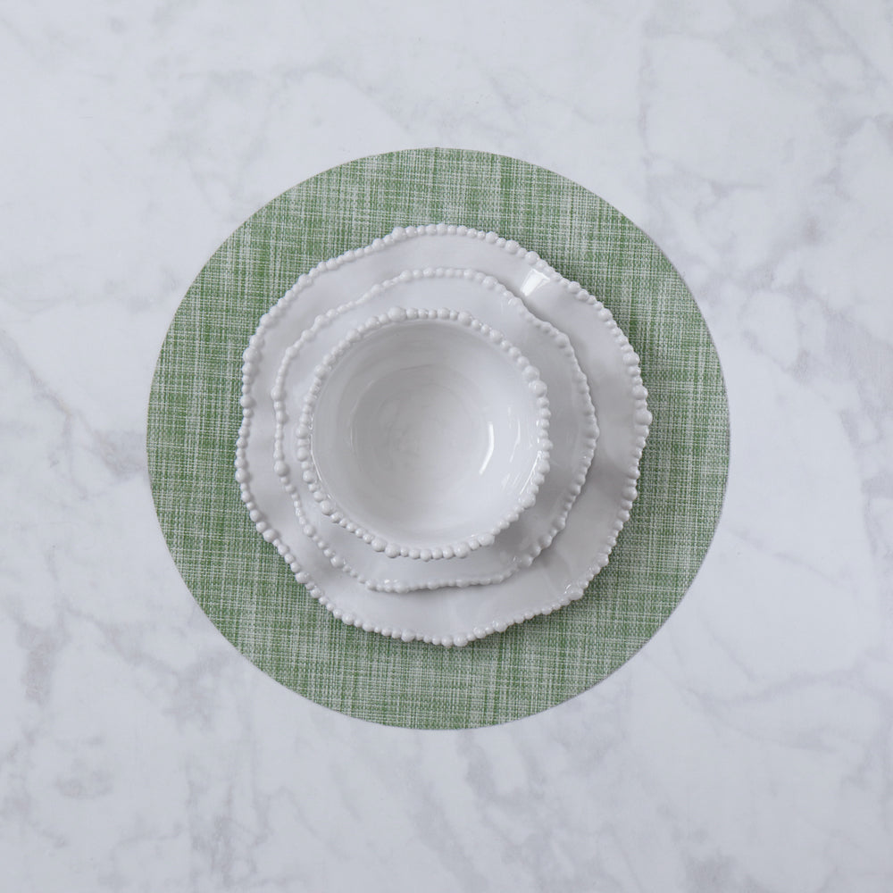 2521 VIDA Round Woven Placemats Set of 4 (Green) - Image 1
