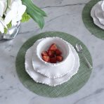 VIDA Round Woven Placemats Set of 4 (Green) - Image 3