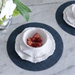 VIDA Round Woven Placemats Set of 4 (Navy) - Image 3