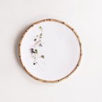 VIDA Bamboo 11" Dinner Plate Set of 4 (White and Natural) - Image 4