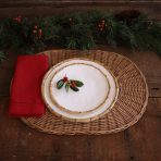 VIDA Bamboo 9" Salad Plate Set of 4 (White and Natural) - Image 7