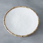 VIDA Bamboo 11" Dinner Plate Set of 4 (White and Natural)