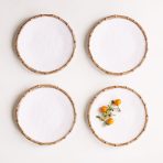 VIDA Bamboo 9" Salad Plate Set of 4 (White and Natural) - Image 2