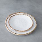 VIDA Bamboo 9" Salad Plate Set of 4 (White and Natural) - Image 13
