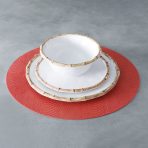 VIDA Bamboo 9" Salad Plate Set of 4 (White and Natural) - Image 15