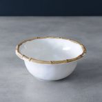 VIDA Bamboo 7.5" Cereal Bowl Set of 4 (White and Natural)