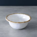 VIDA Bamboo 7.5" Cereal Bowl Set of 4 (White and Natural)