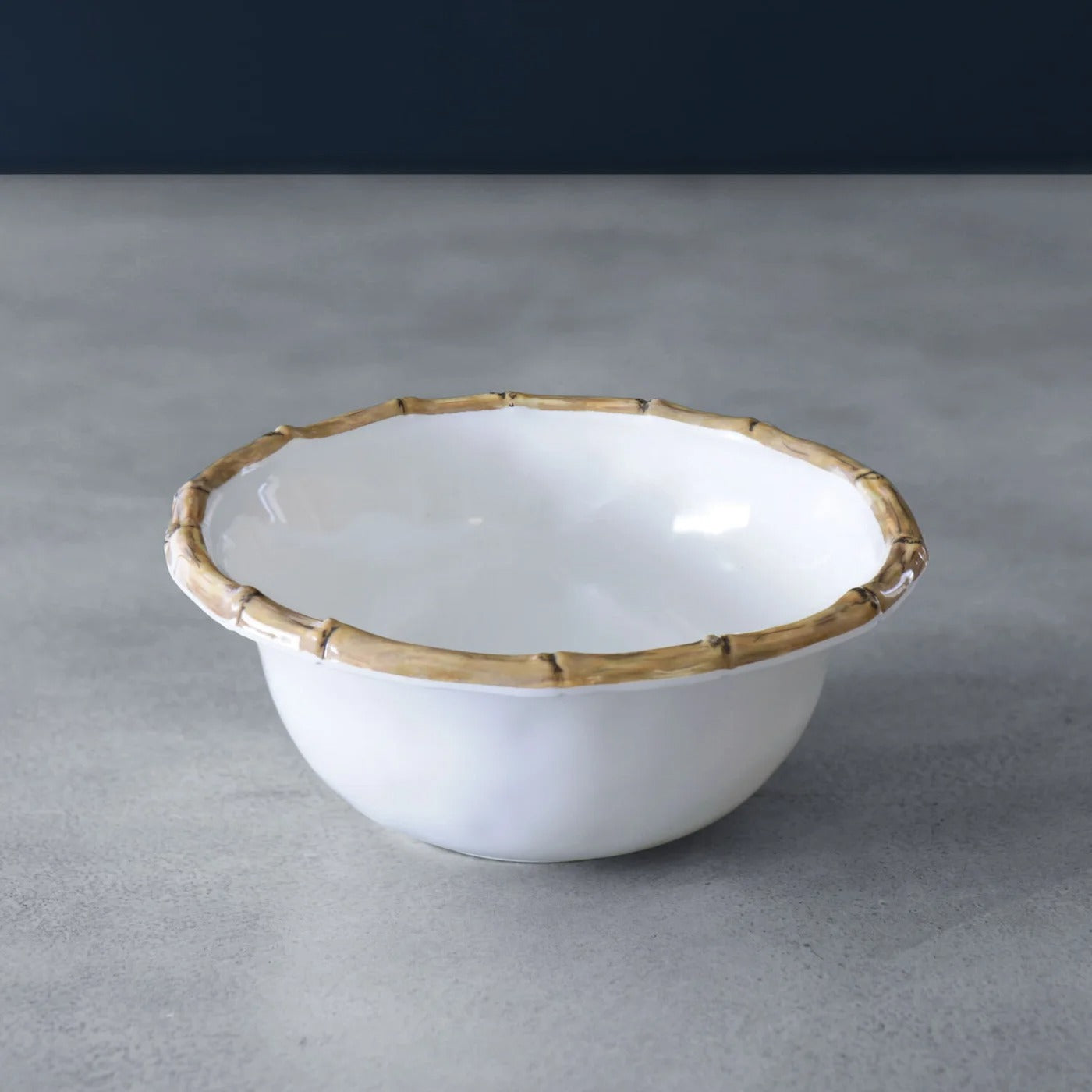 2560_lg VIDA Bamboo 7.5" Cereal Bowl Set of 4 (White and Natural) - Image 1