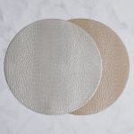 VIDA Croc Reversible 16" Round Placemats Set of 4 (Silver and Gold)